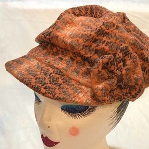 ✅🆕Newsboy hat cap orange and black